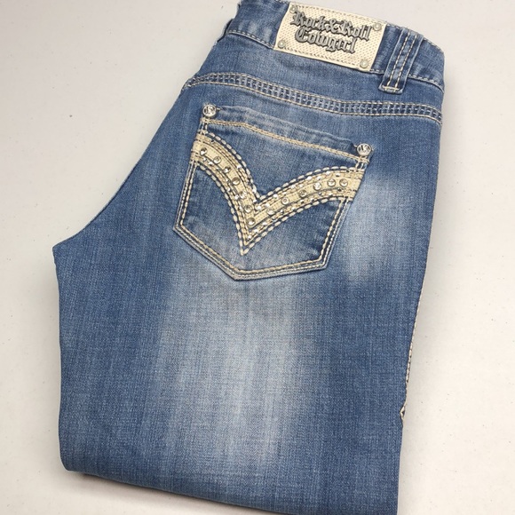 Rock & Roll Cowgirl Denim - PREMIUM ROCK & ROLL COWGIRL LOW-RISE BOOTCUT JEANS 28x36 😎